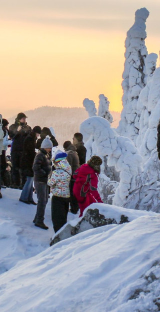 People at the top of the Koli Hill near Joensuu.