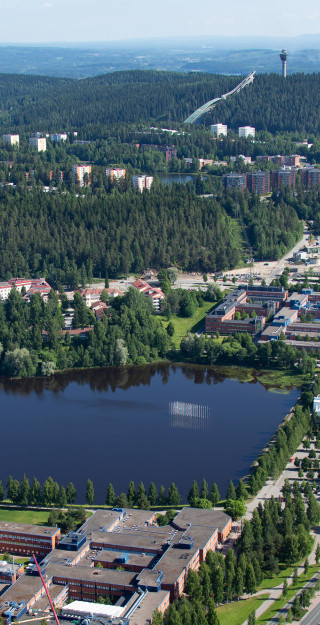 Aerial image of Kuopio Campus area in Savilahti.